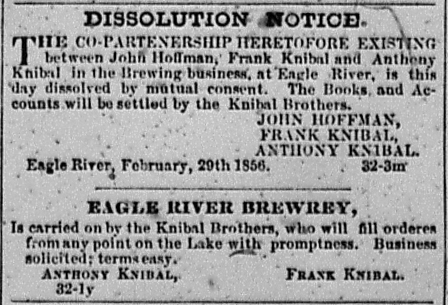 Newspaper ad - <i>Lake Superior Miner (Ontonagon, MI)</i>, 05 Apr 1856